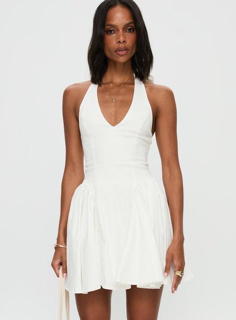Karisse Halter Mini Dress White Product Image