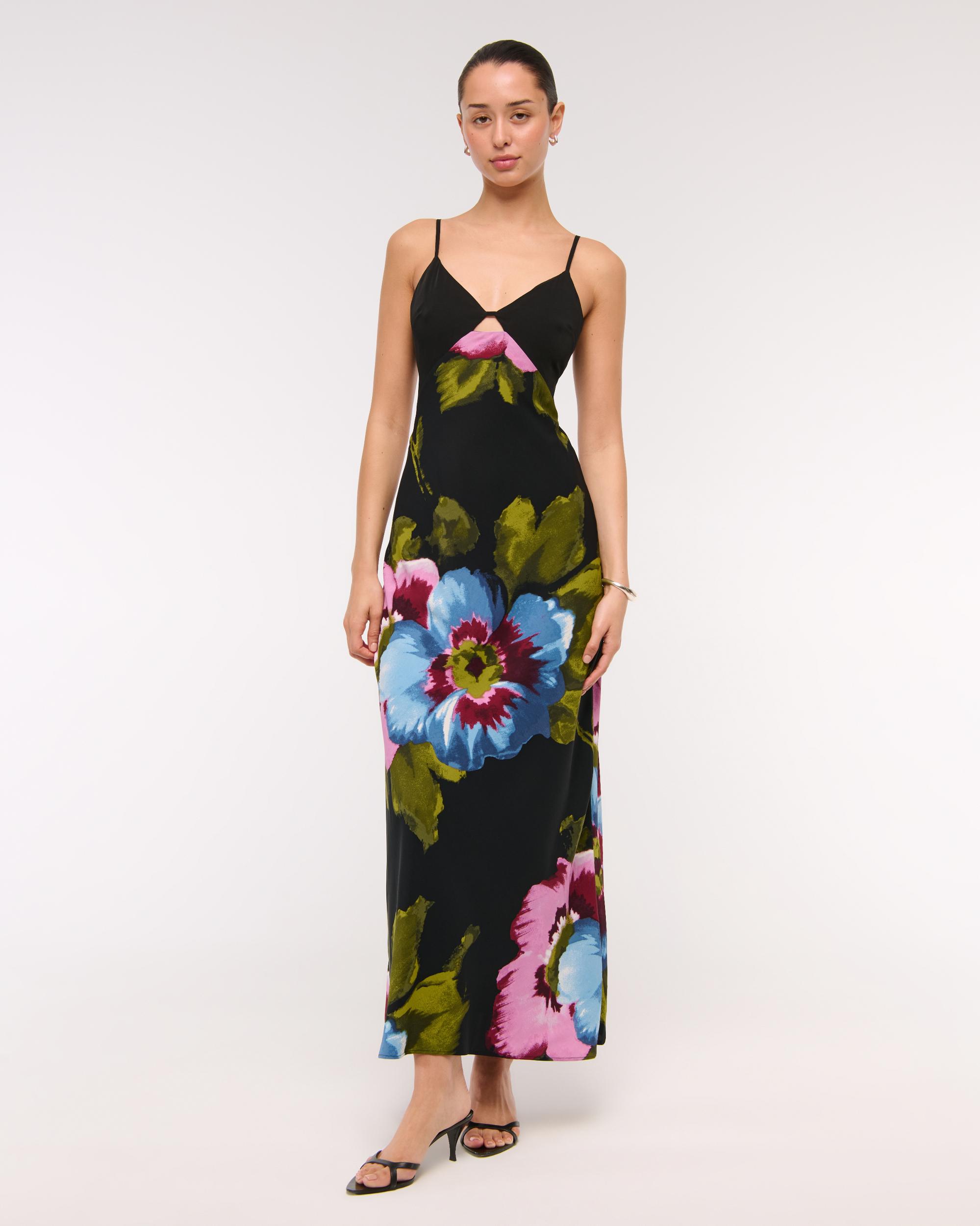 The A&F Julia Slip Cutout Maxi Dress Product Image