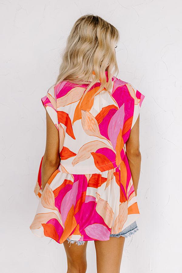 On The Brightside Shift Top in Fuchsia Product Image