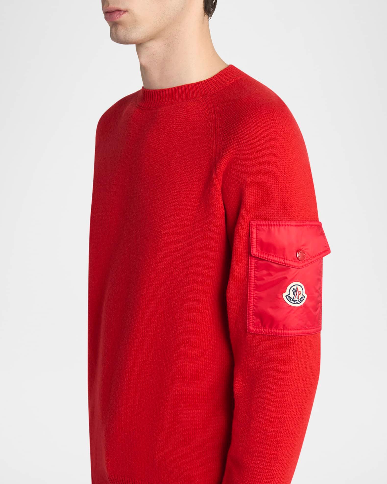 Men's Sleeve-Pocket Knit Crewneck Sweater Product Image
