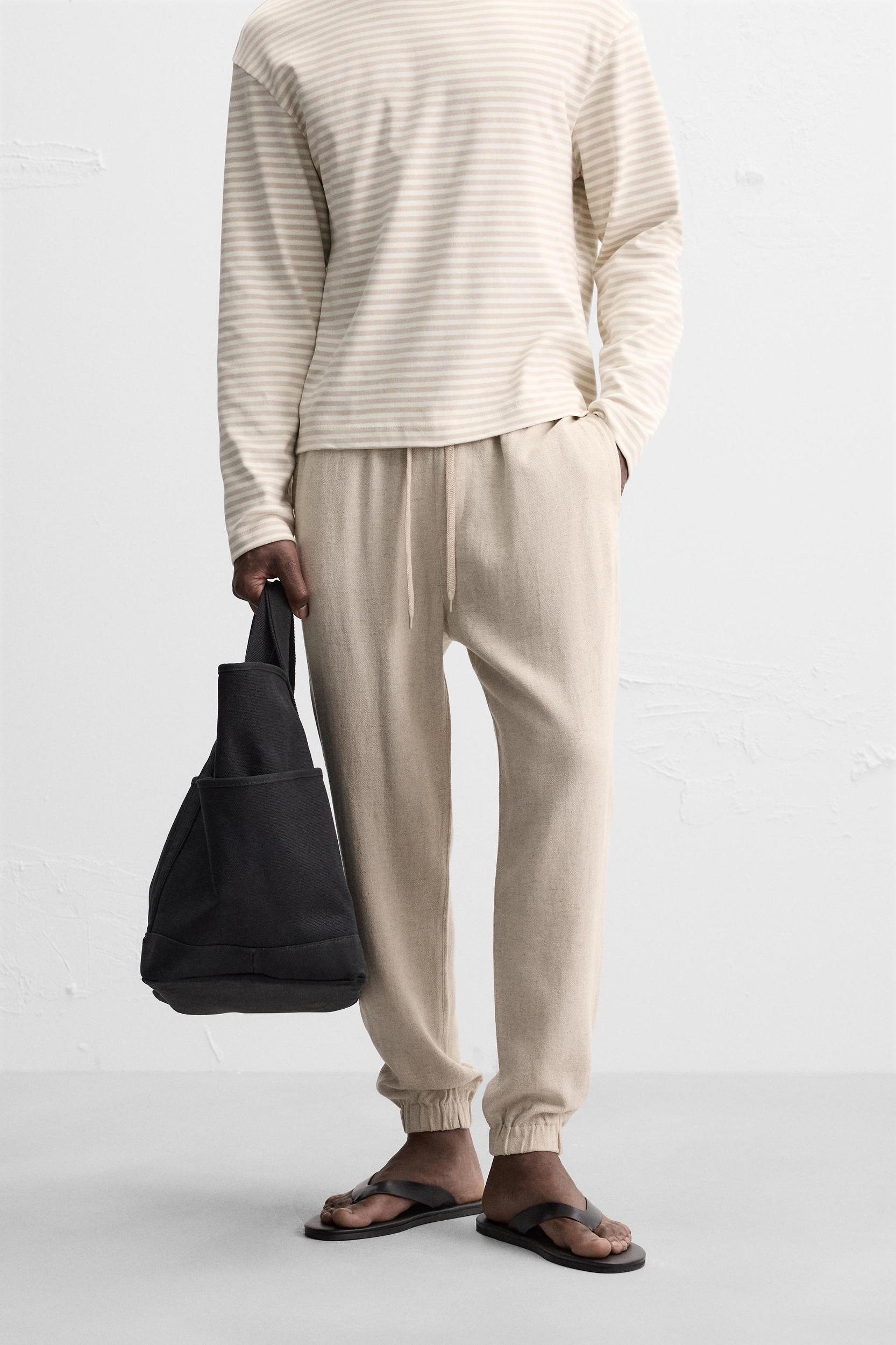 REGULAR FIT VISCOSE - LINEN PANTS Product Image