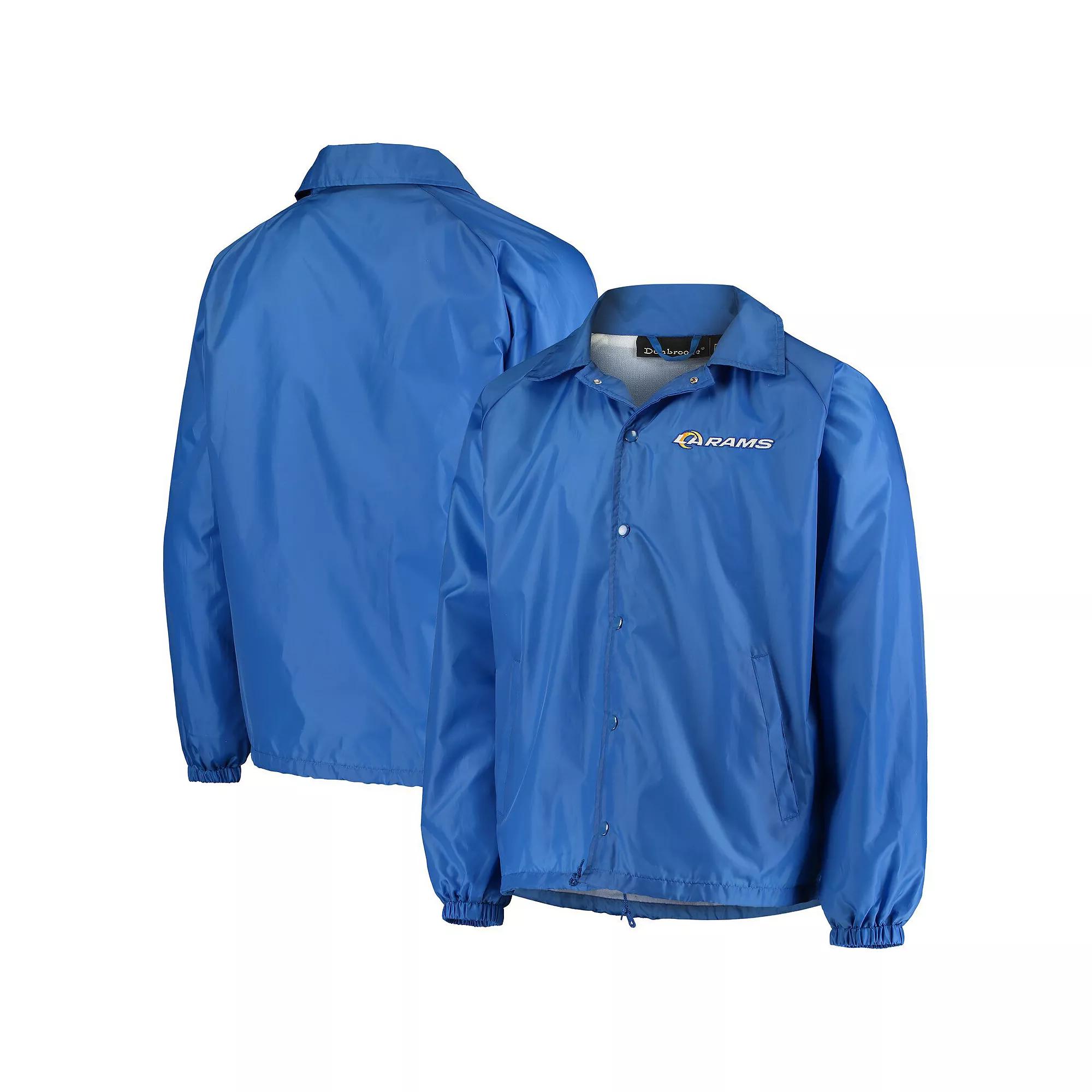 Men's Royal Los Angeles Rams Coaches Classic Raglan Full-Snap Windbreaker Jacket,  Product Image