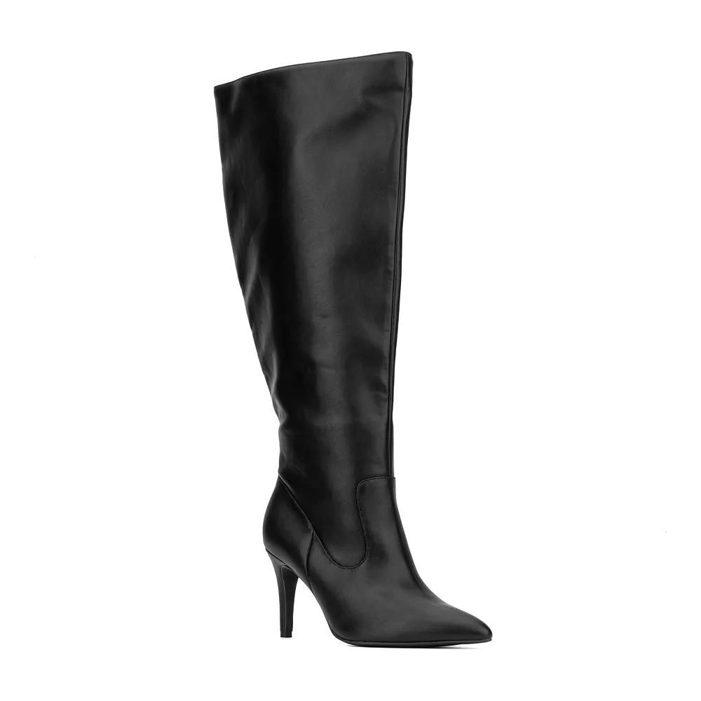 Fashion to Figure Lisette Women's Extra Wide Calf Knee-High Boots, Size: 10 Wide, Black Product Image
