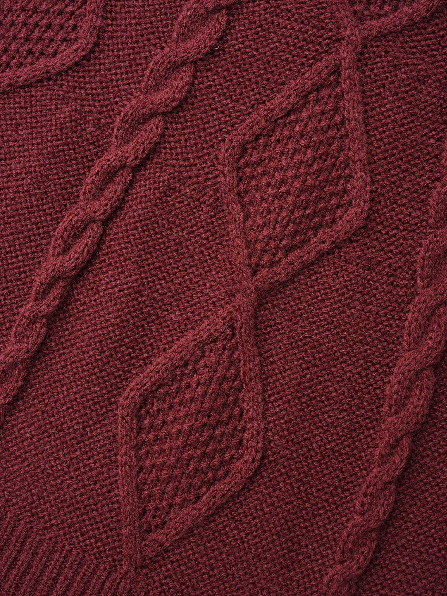 Cable Knit Raglan Sleeve Midi Sweater Dress Female Product Image