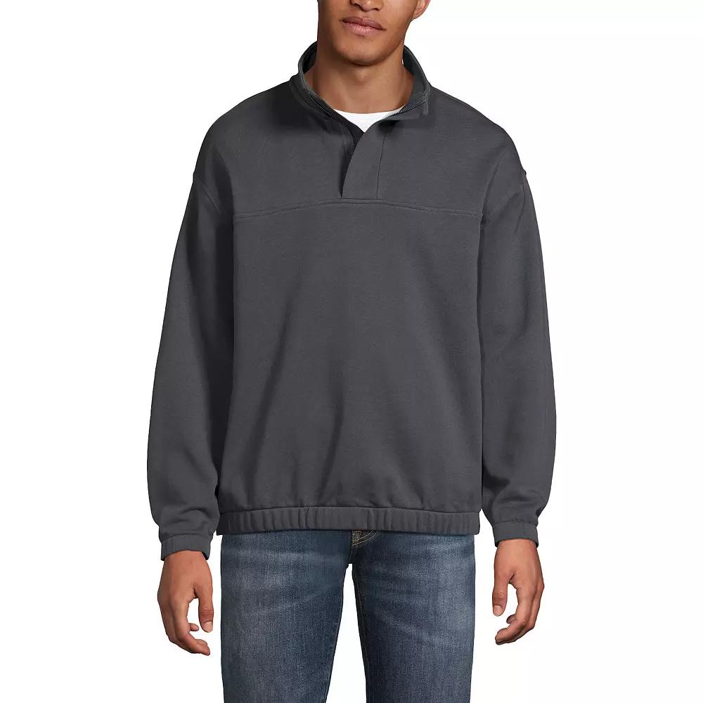 Men's Lands' End Long Sleeve French Terry Quarter-Zip Vintage Wash Pullover,  Product Image