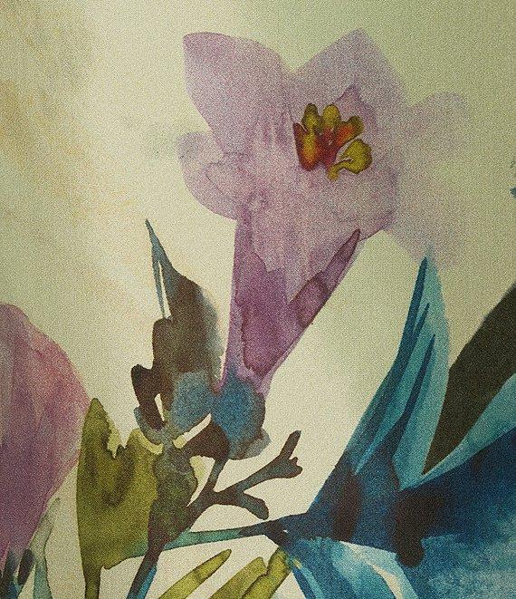 Bryn Walker Bess Silk Fiori Print Boat Neck Short Sleeve Shirt Product Image