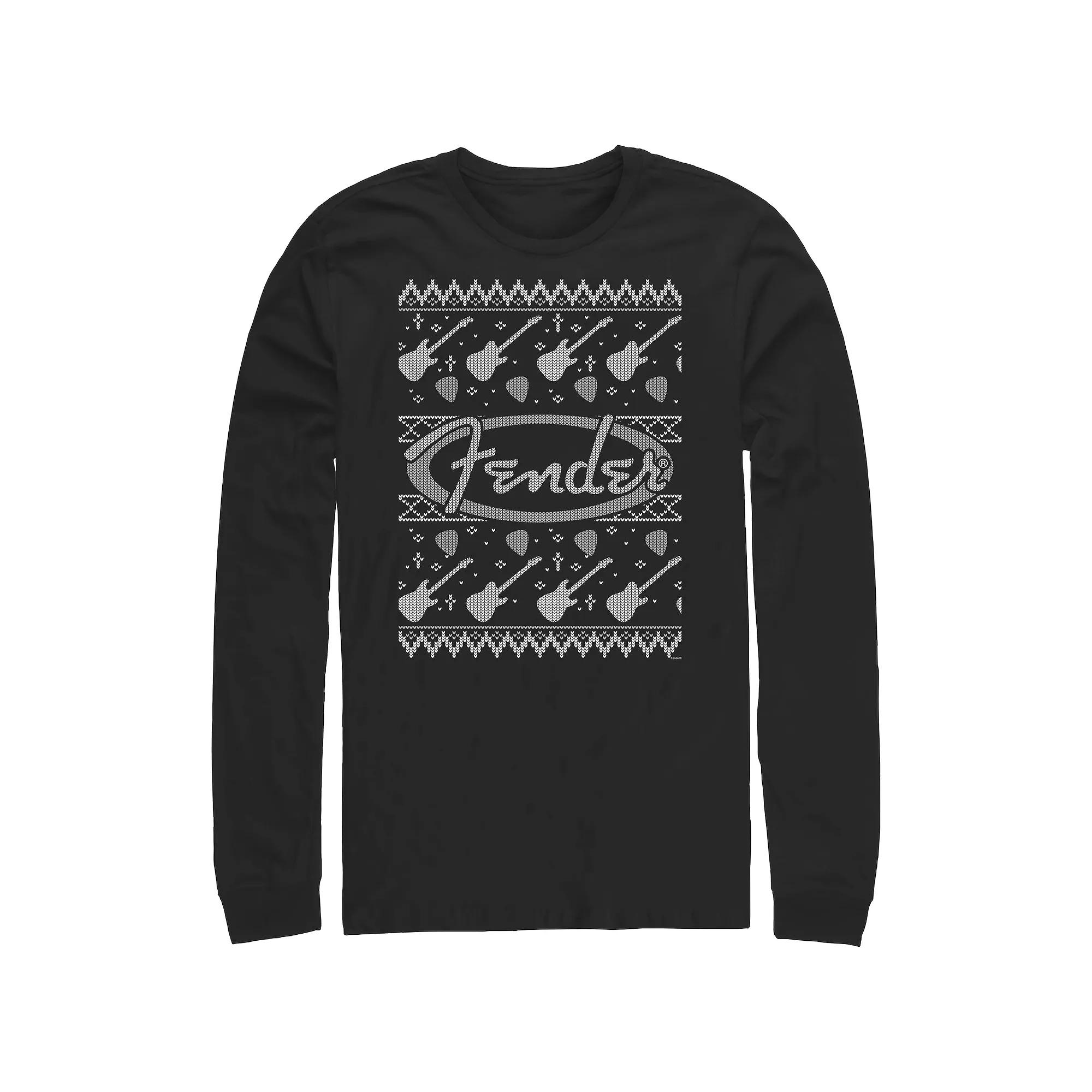 Big & Tall Fender Christmas Sweater Long Sleeve Graphic Tee, Men's,  Product Image