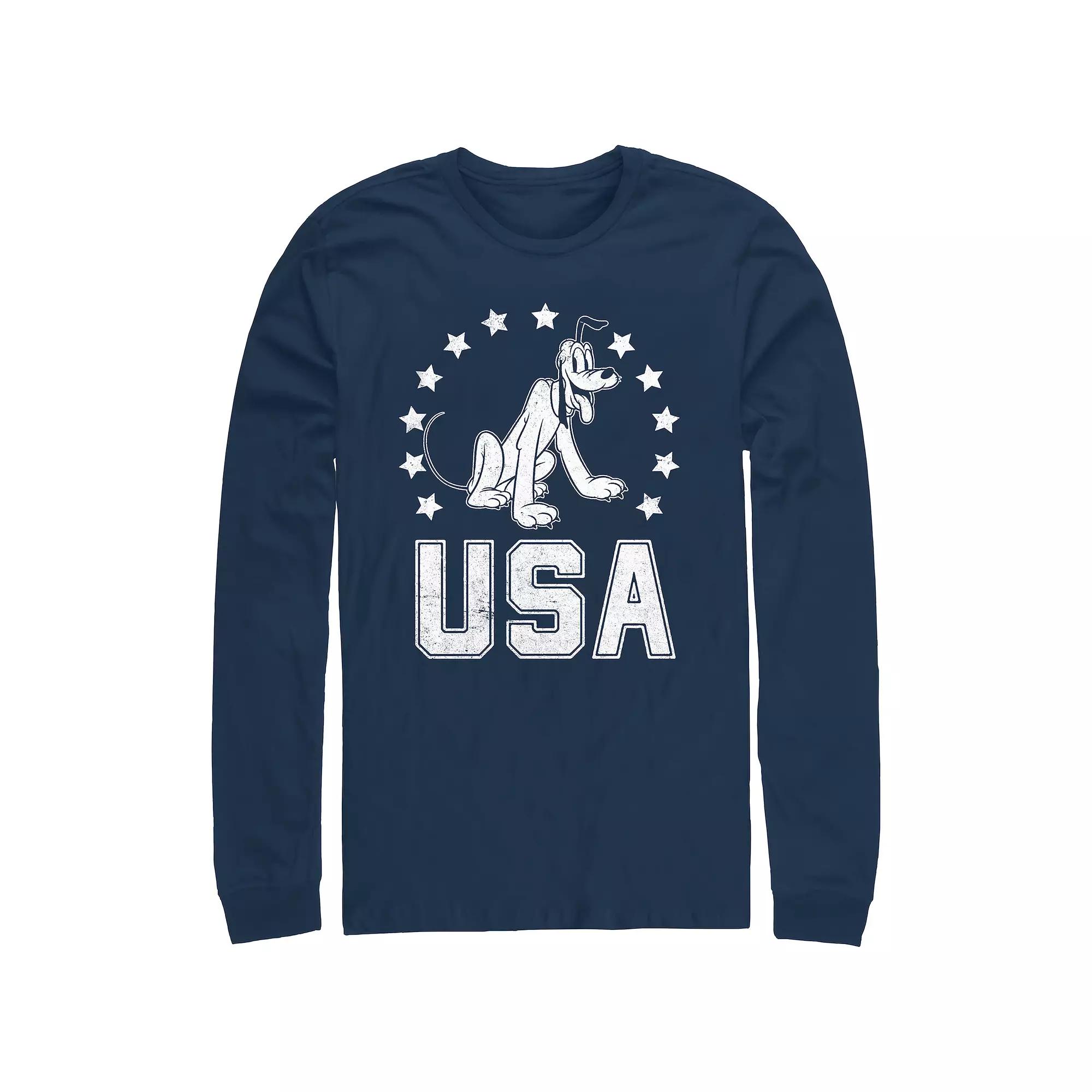 Men's Mickey Mouse Pluto USA Graphic Tee,  Product Image