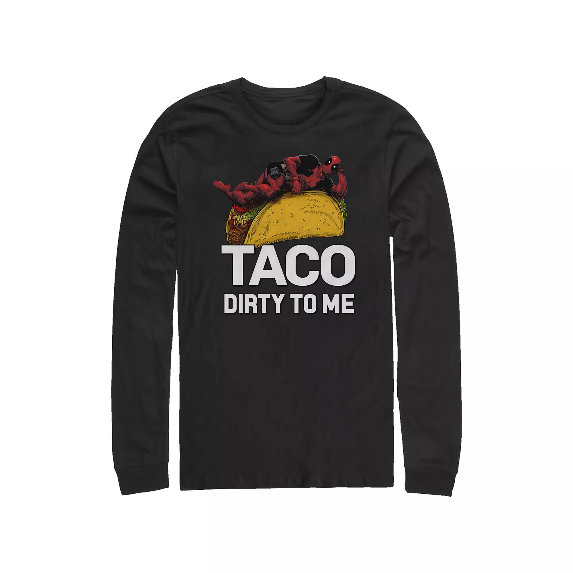 Big & Tall Marvel Deadpool Taco Dirty To Me Long Sleeve Graphic Tee, Men's,  Product Image
