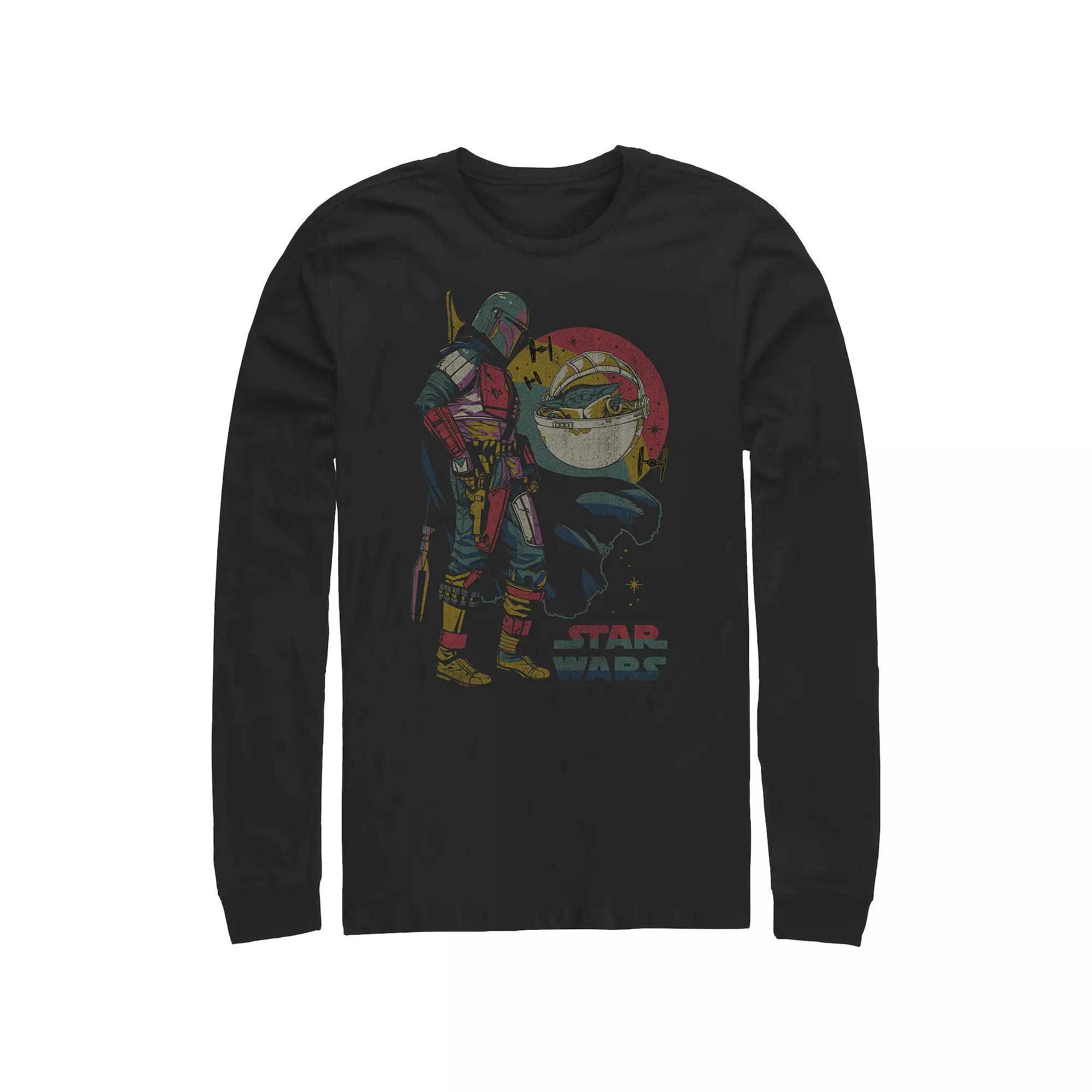 Men's The Mandalorian Mando Watching Grogu Sleep Graphic Tee,  Product Image