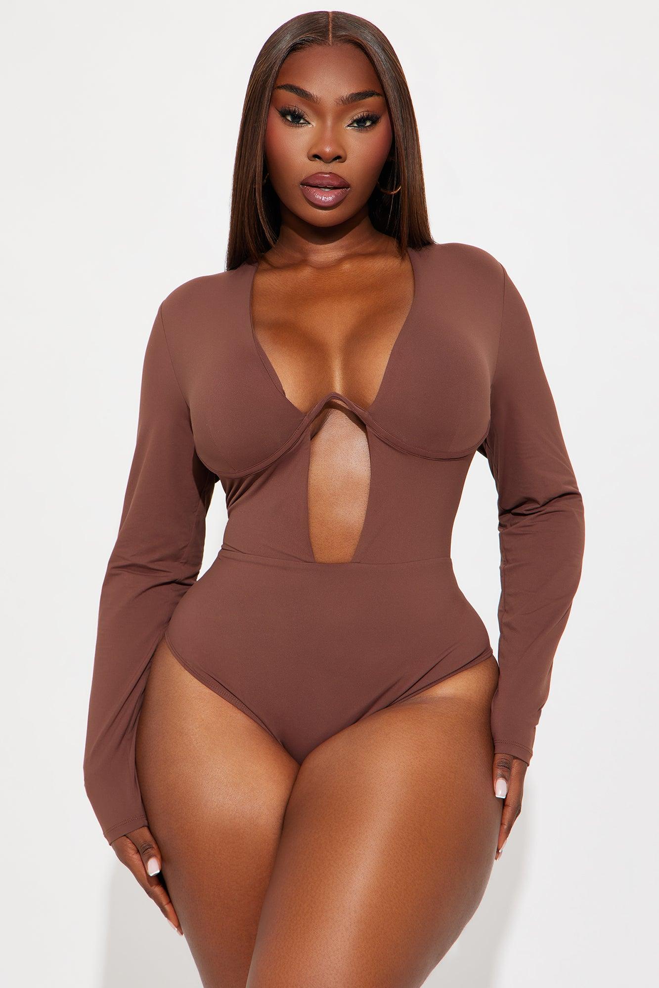 Eliza Long Sleeve Bodysuit - Chocolate Female Product Image