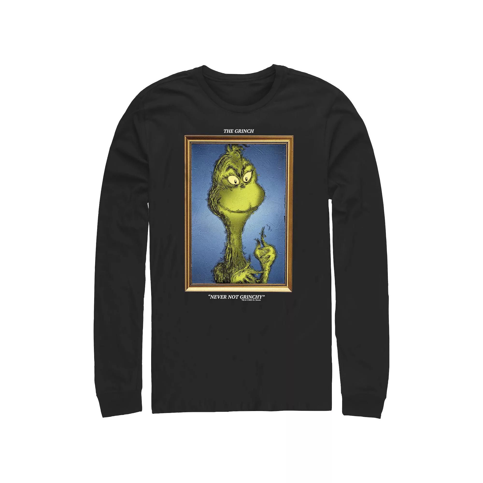 Big & Tall Dr. Seuss Grinch Portrait Never Not Grinchy Long Sleeve Graphic Tee, Men's,  Product Image