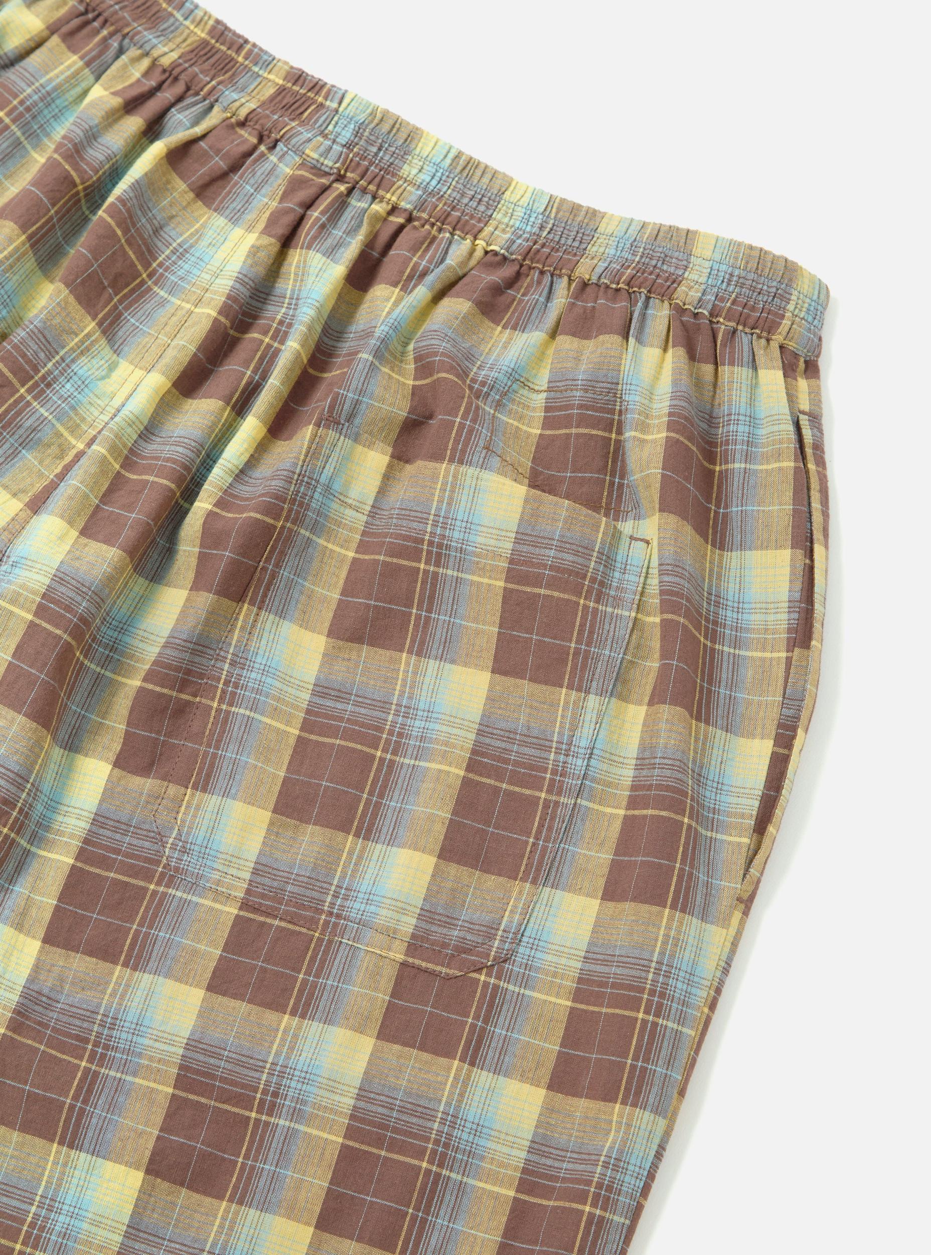 Yellow/Brown Check Short Pyjama Set Product Image