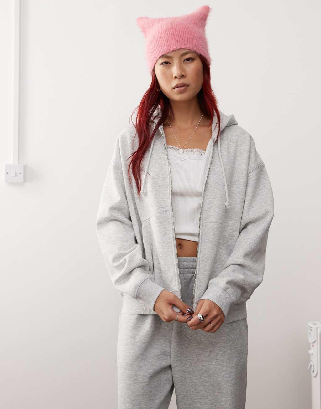 Weekday Essence standard zip hoodie Product Image
