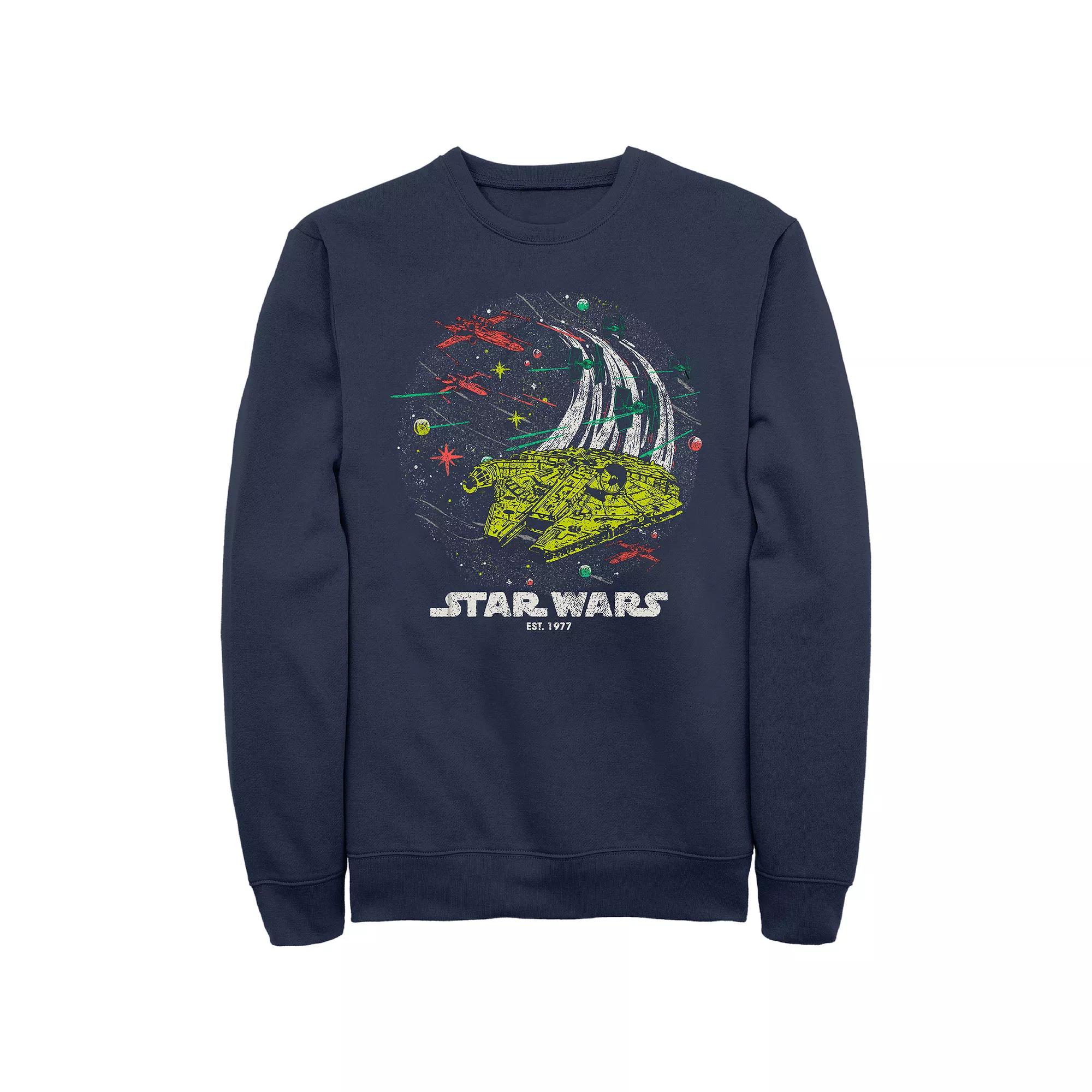 Men's Star Wars Colorful Space Fight Graphic Fleece,  Product Image