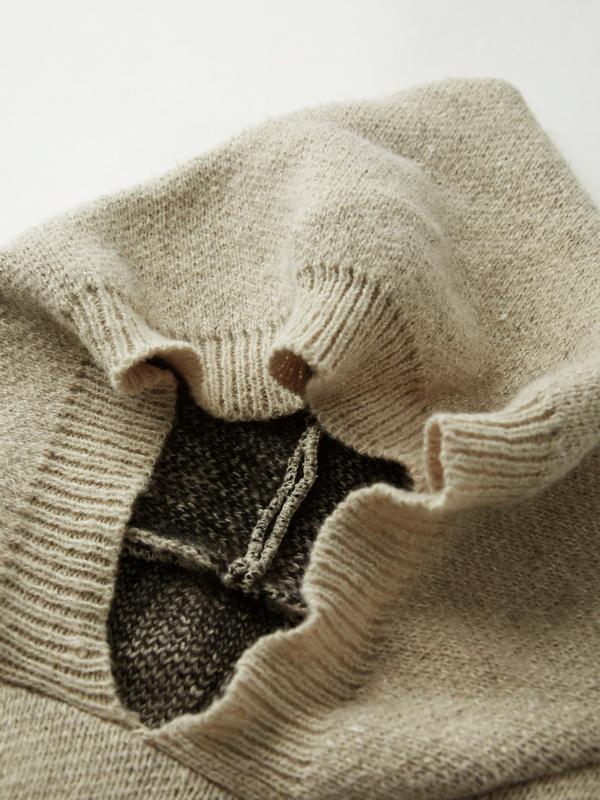 Skull Jacquard Hooded Pullover Sweater Product Image