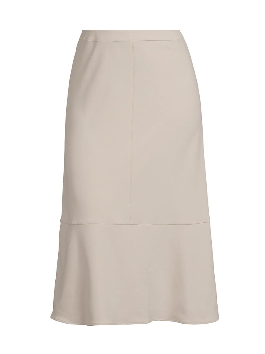 Womens Plus Stretch Crepe A-Line Midi-Skirt Product Image