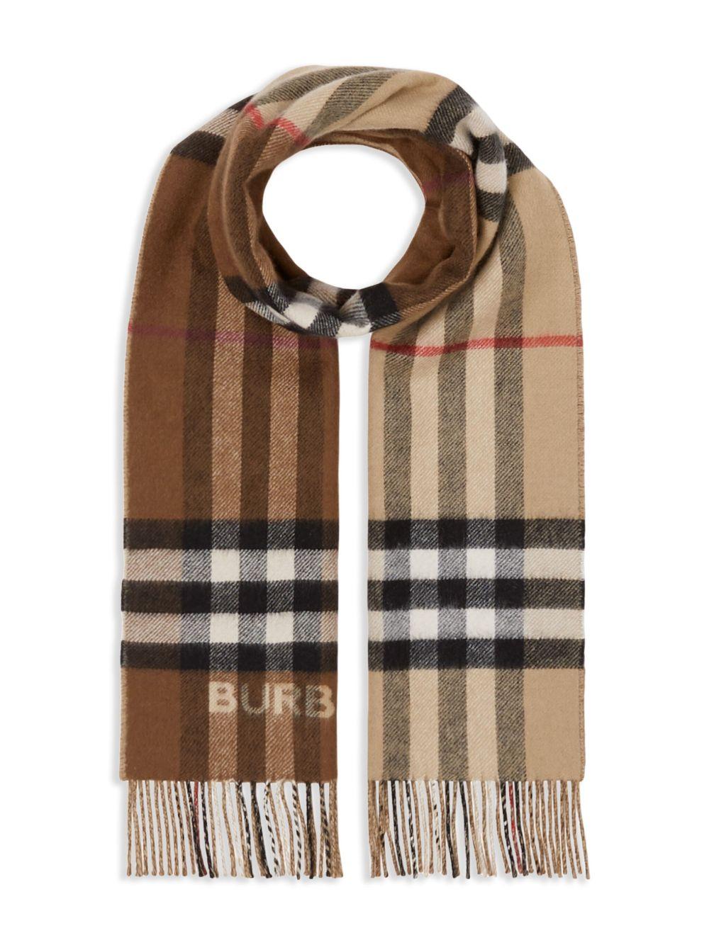 two-tone checked cashmere scarf Product Image