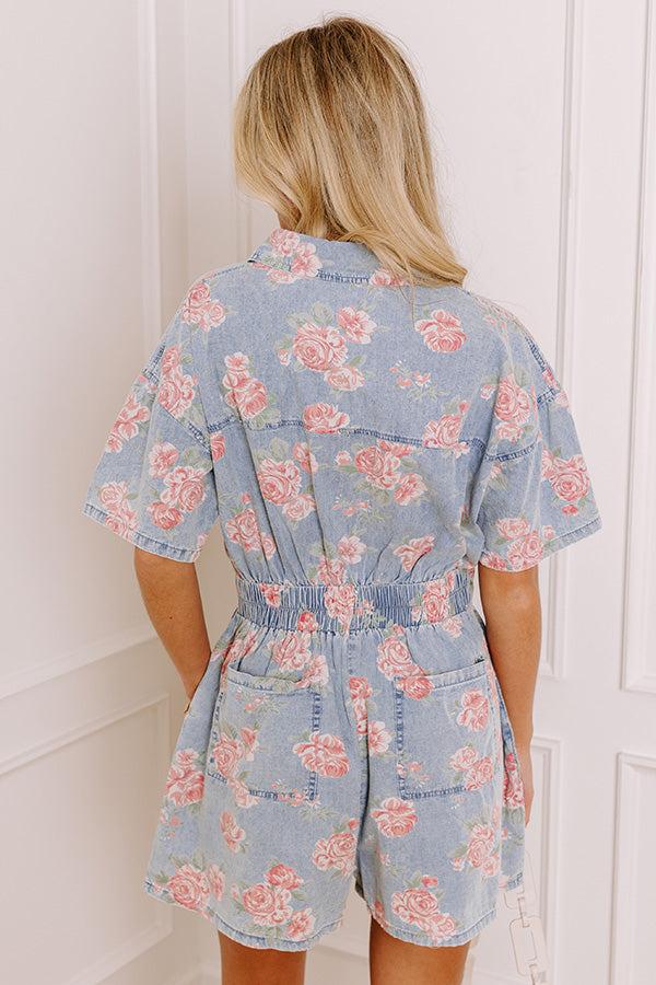Garden Picnic Chambray Floral Romper Product Image