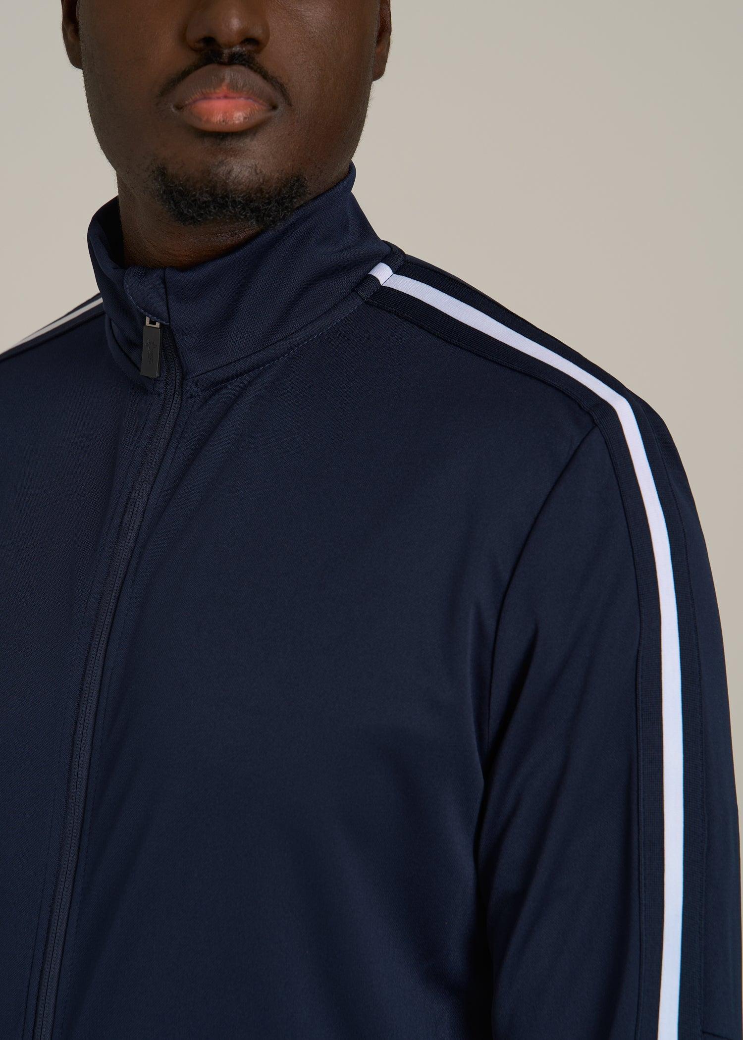 Athletic Stripe Jacket for Tall Men in Navy-White Stripe Male Product Image