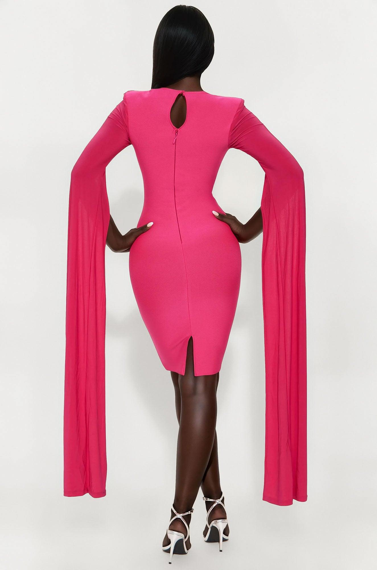 Mindset Is Everything Bandage Midi Dress - Hot Pink Female Product Image