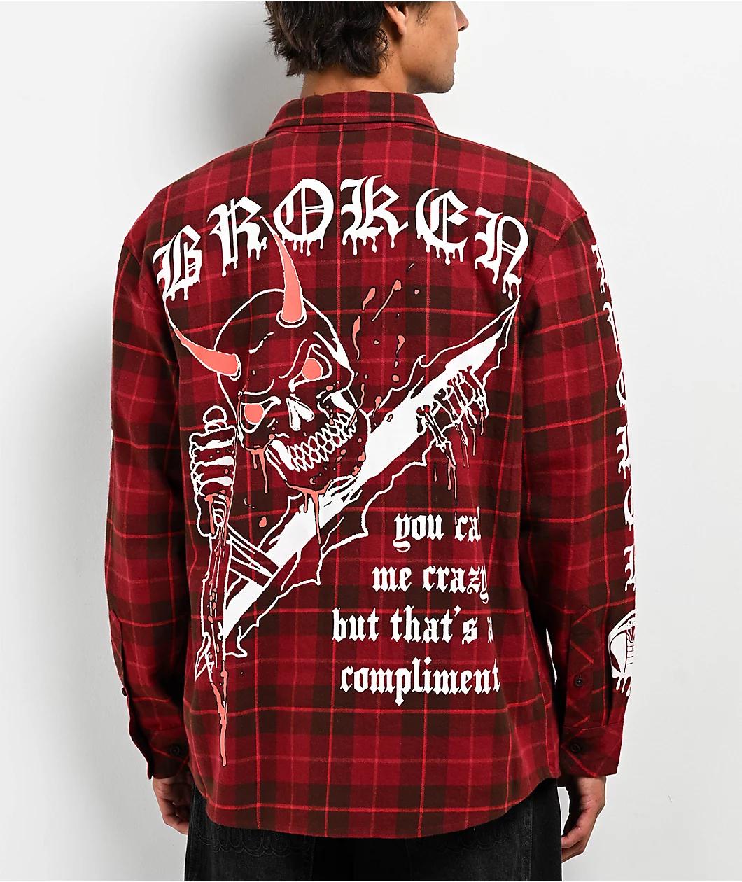 Broken Promises 5150 Red Flannel Button Up Shirt Product Image