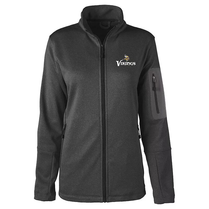Women's Dunbrooke  Heather Black Minnesota Vikings Freestyle Teflon Shield Full-Zip Jacket, Size: Small, Charco Product Image