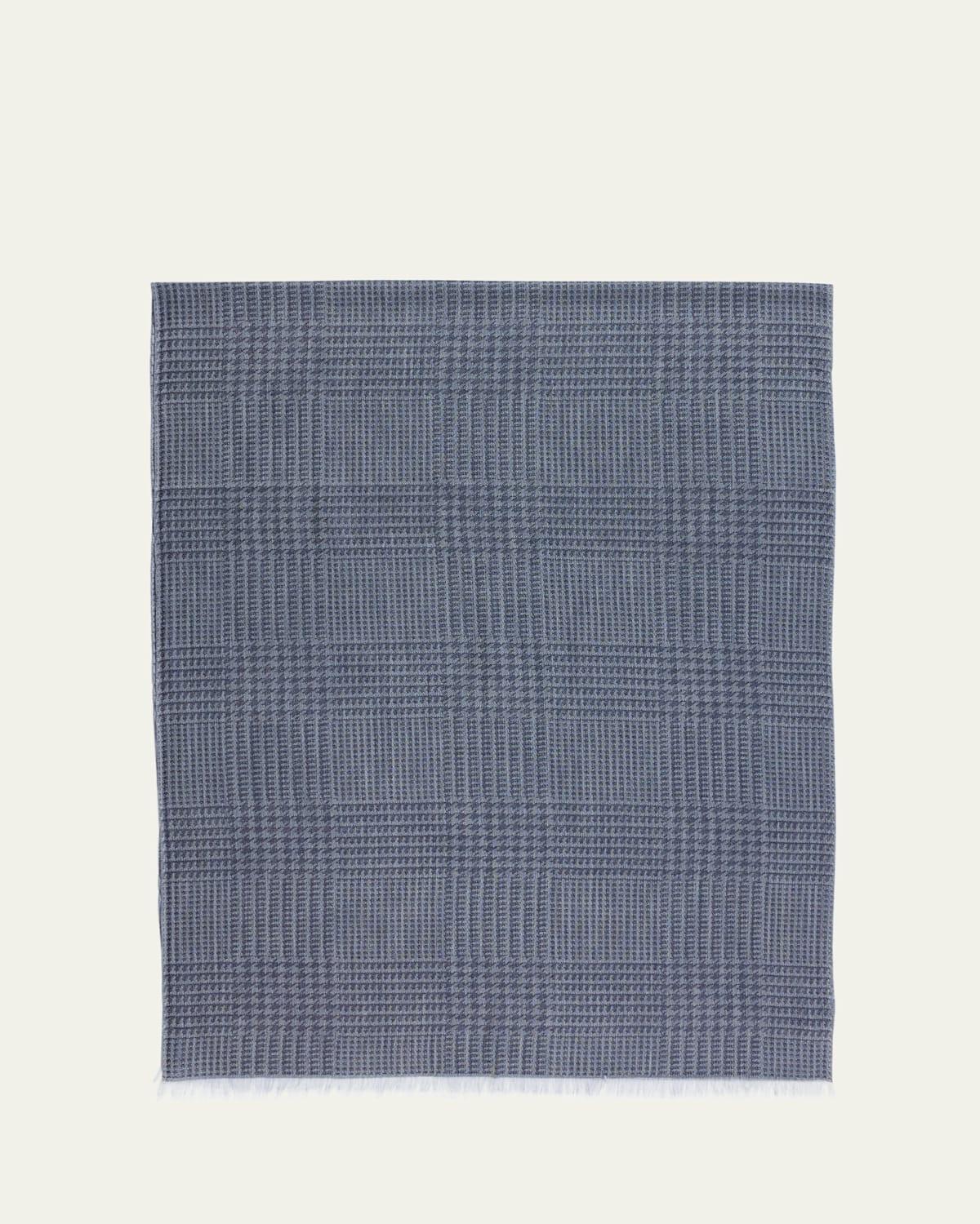 Mens Cashmere Tonal Check Scarf Product Image