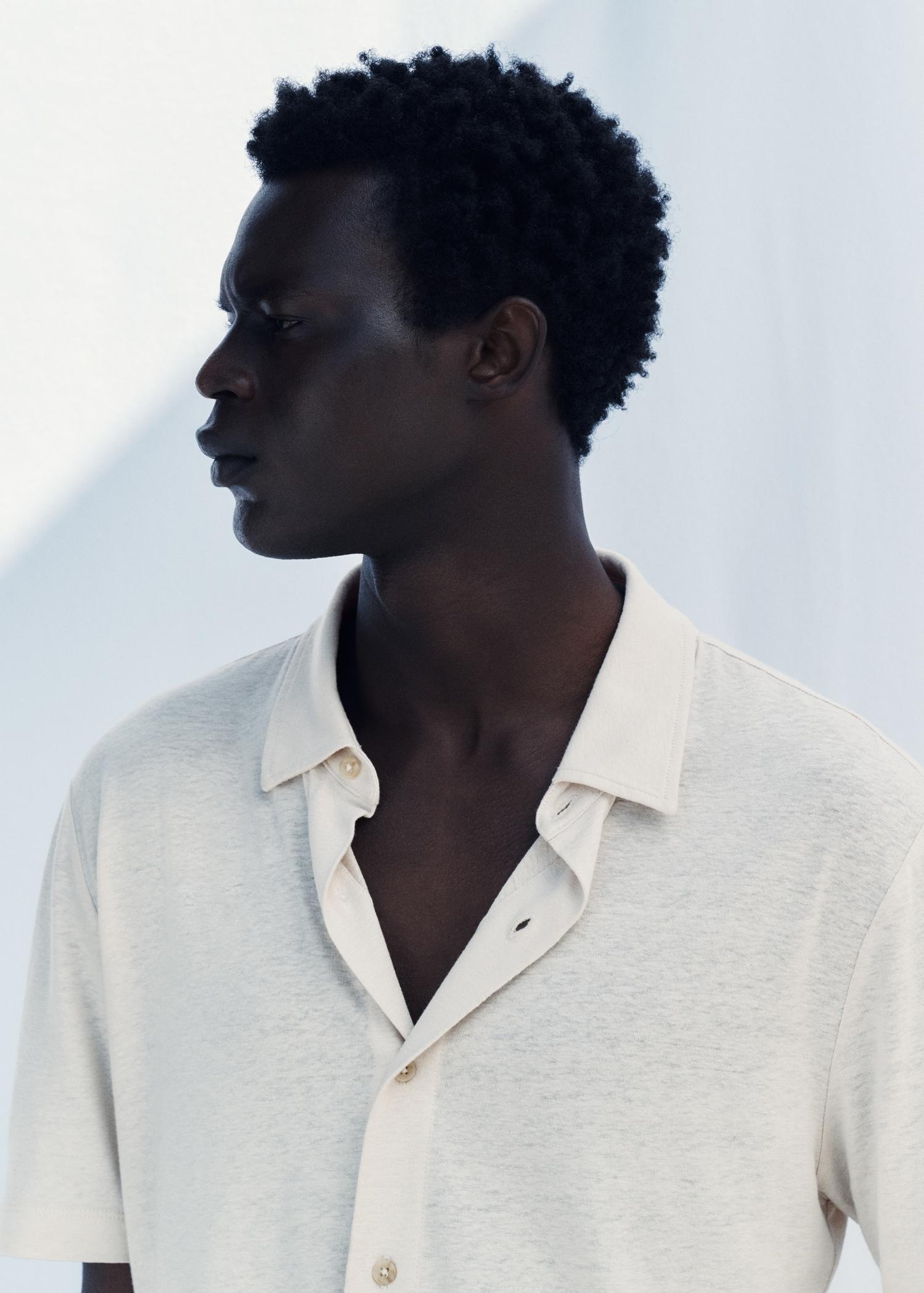 Regular-fit linen shirt - Men | MANGO USA Product Image