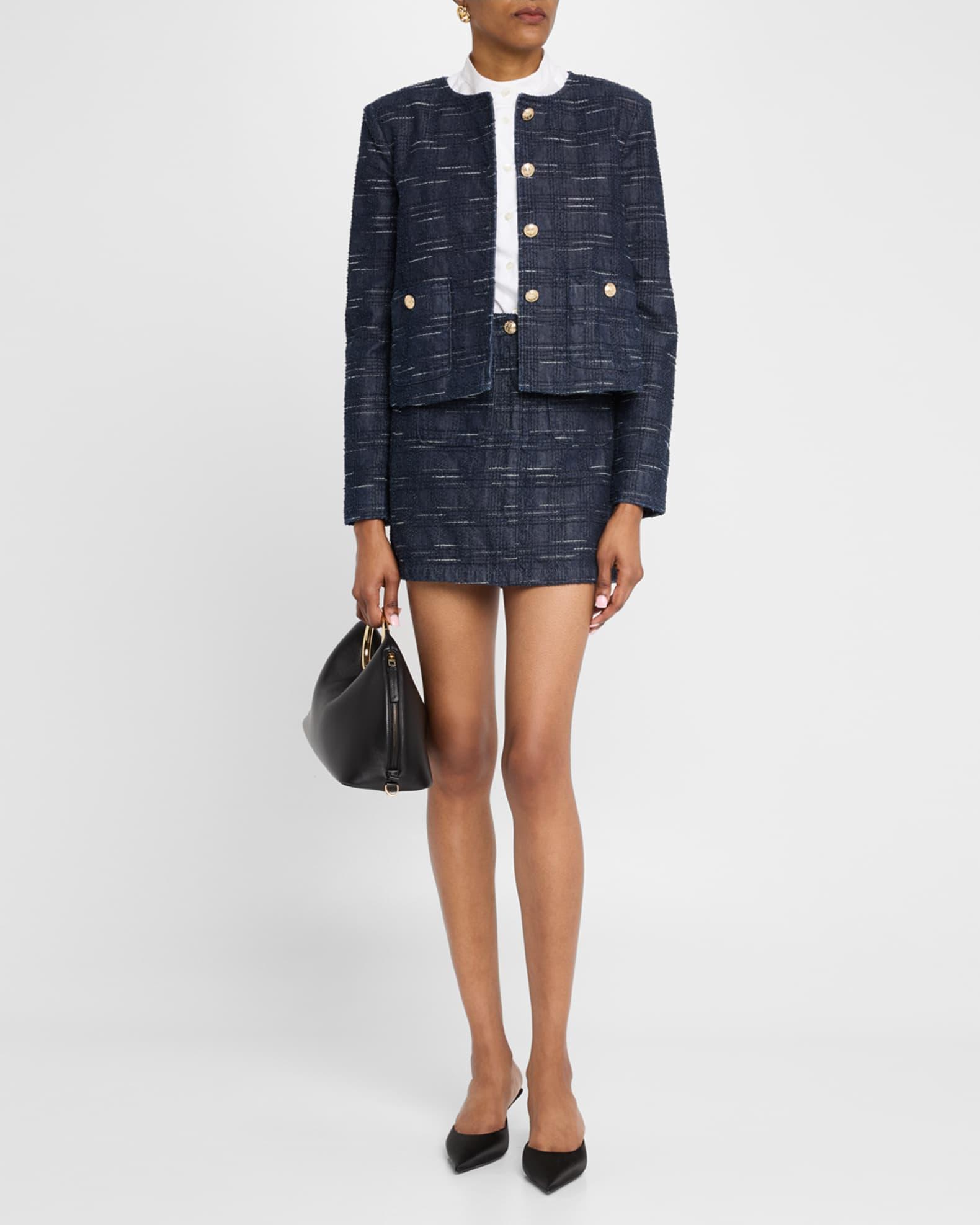 Denim Jacquard Mini Skirt Product Image