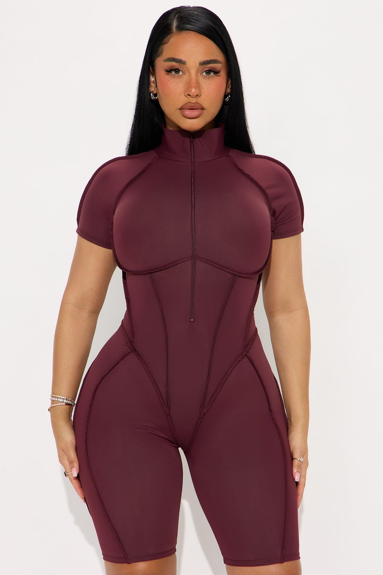 On The Daily Romper - Burgundy Female Product Image