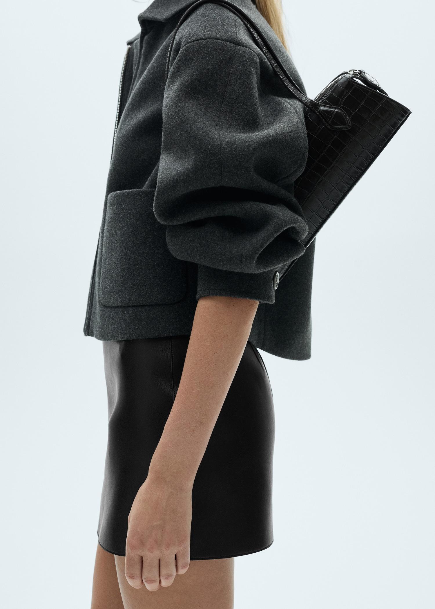 Leather-effect mini-skirt - Women | MANGO USA Product Image