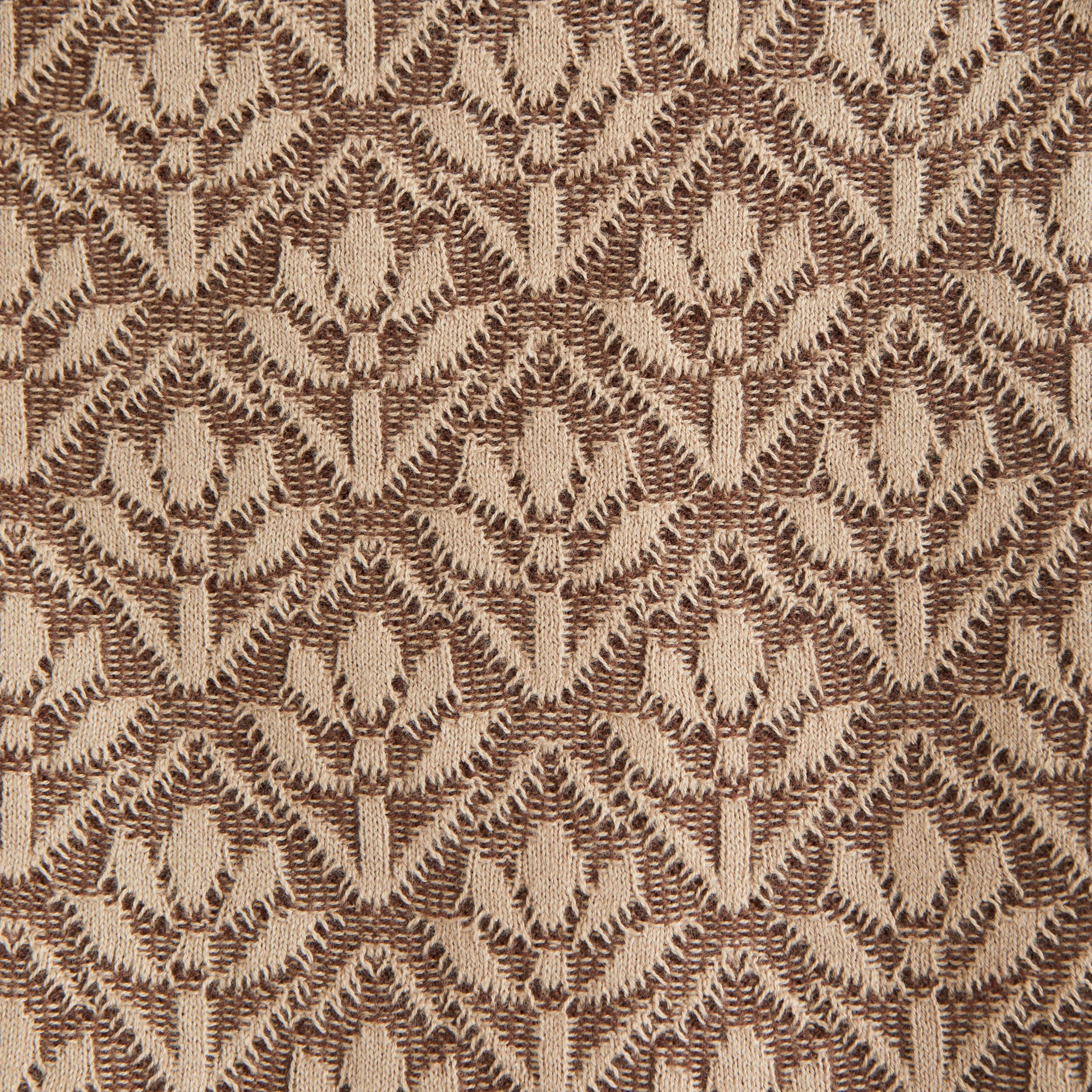 Jacquard Pattern Button-Through Sweater Polo Product Image