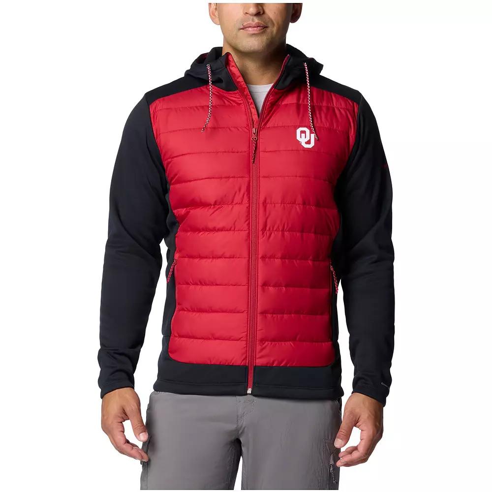 Men's Columbia Crimson/Black Oklahoma Sooners Out-Shield Hybrid Full-Zip Hoodie Jacket,  Product Image
