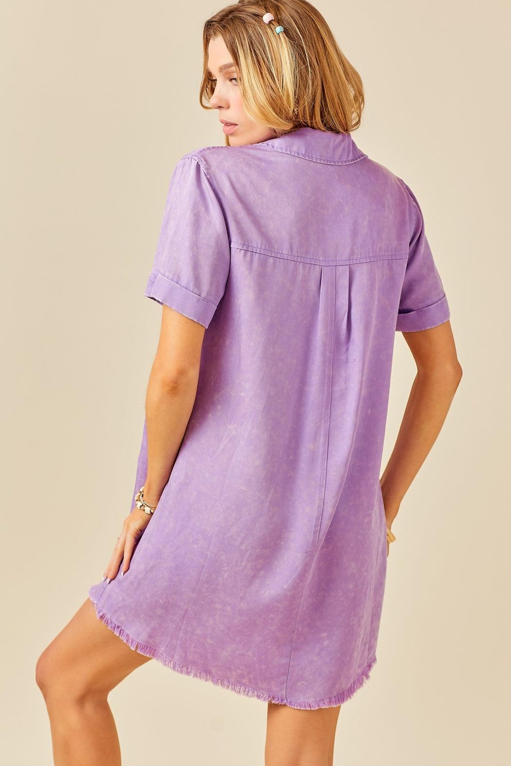 Purple Washed Denim Dress Product Image