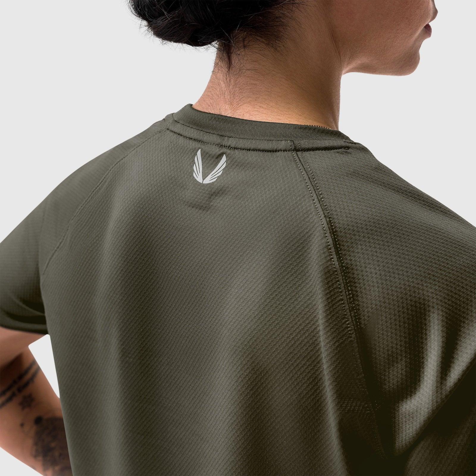W018. AeroSilver® Cropped Tee - Olive Product Image