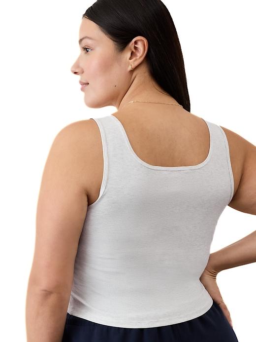 Signature Rib Square Neck Crop Tank Product Image