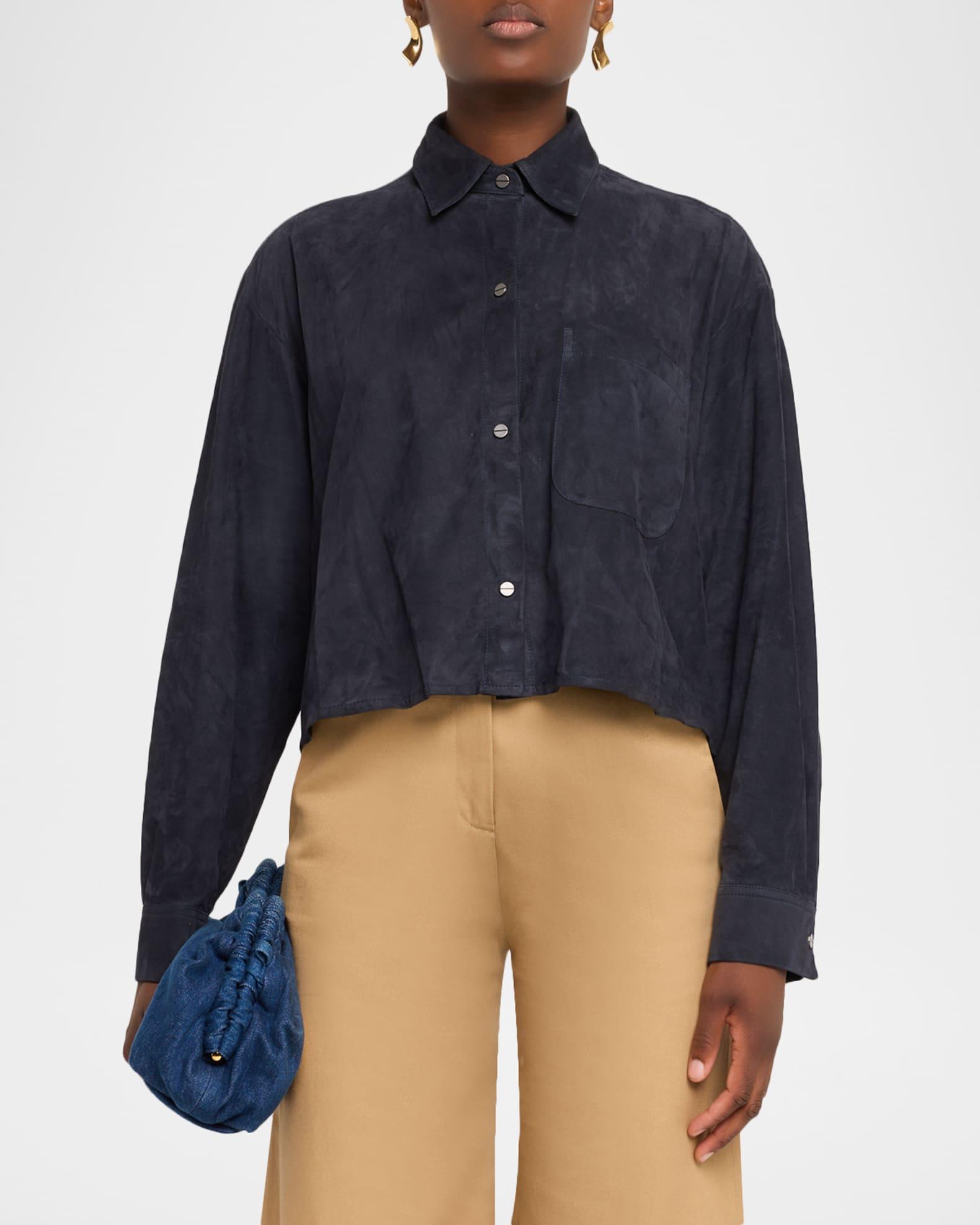 Little Big Joe Suede Button-Front Shirt  Product Image