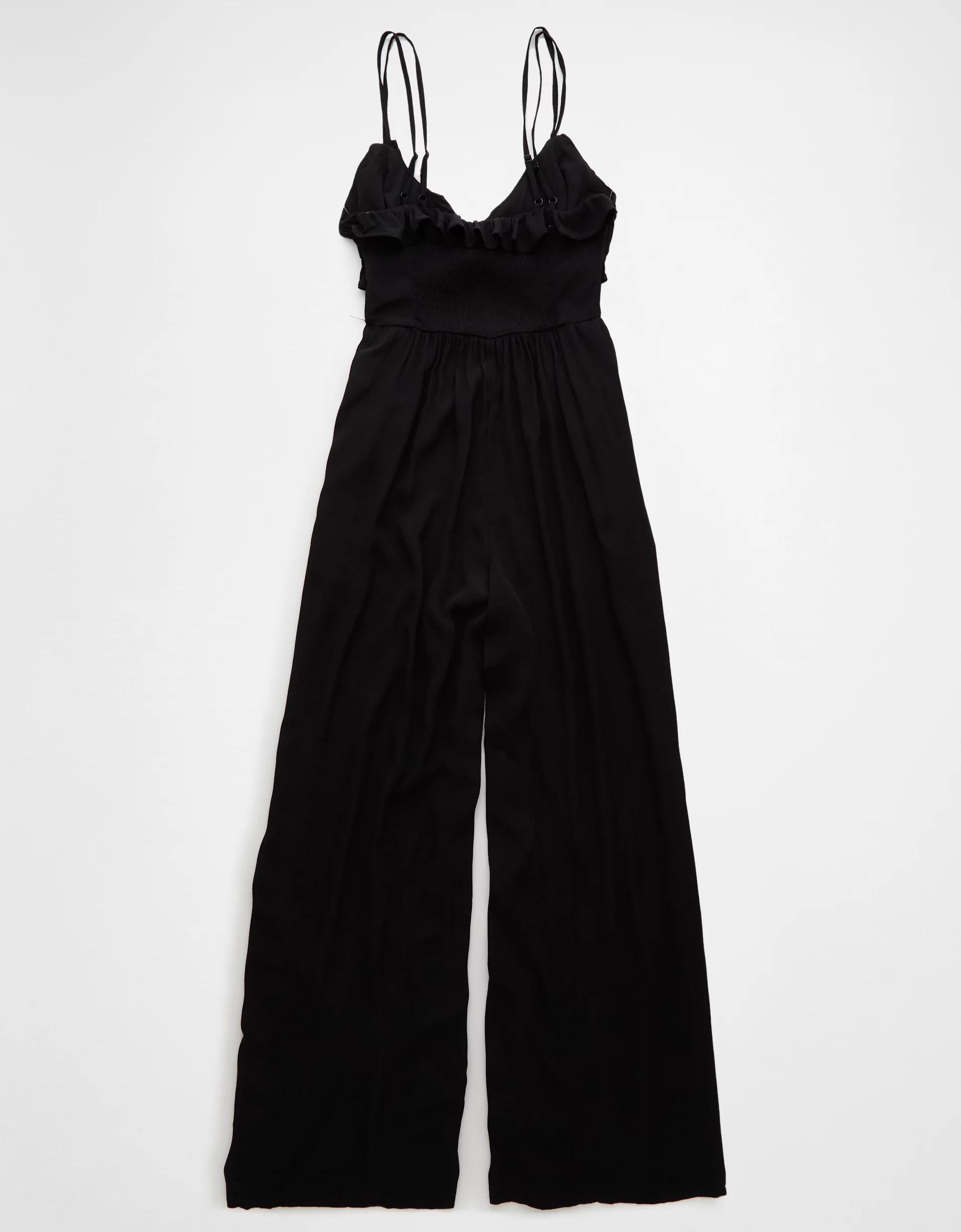 AE Ruffle Wide-Leg Jumpsuit Product Image