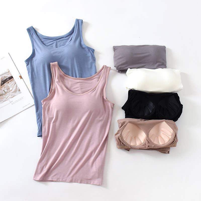 Skinn Soft Round Neck Built-in Bra Tank Top (Small to XL) Product Image