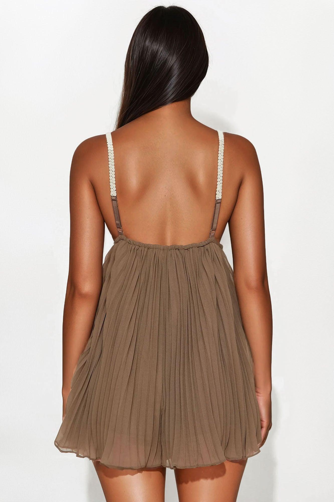 Vanya Chiffon Vacation Romper - Brown Female Product Image