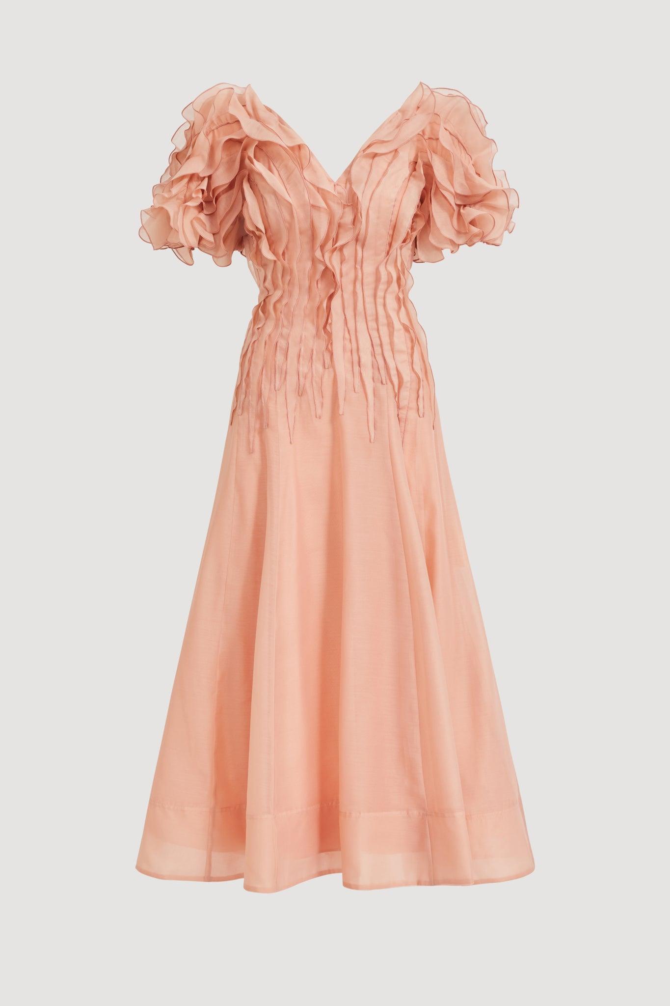 Seraphina Midi Dress-STONE ROSE / 4 Product Image