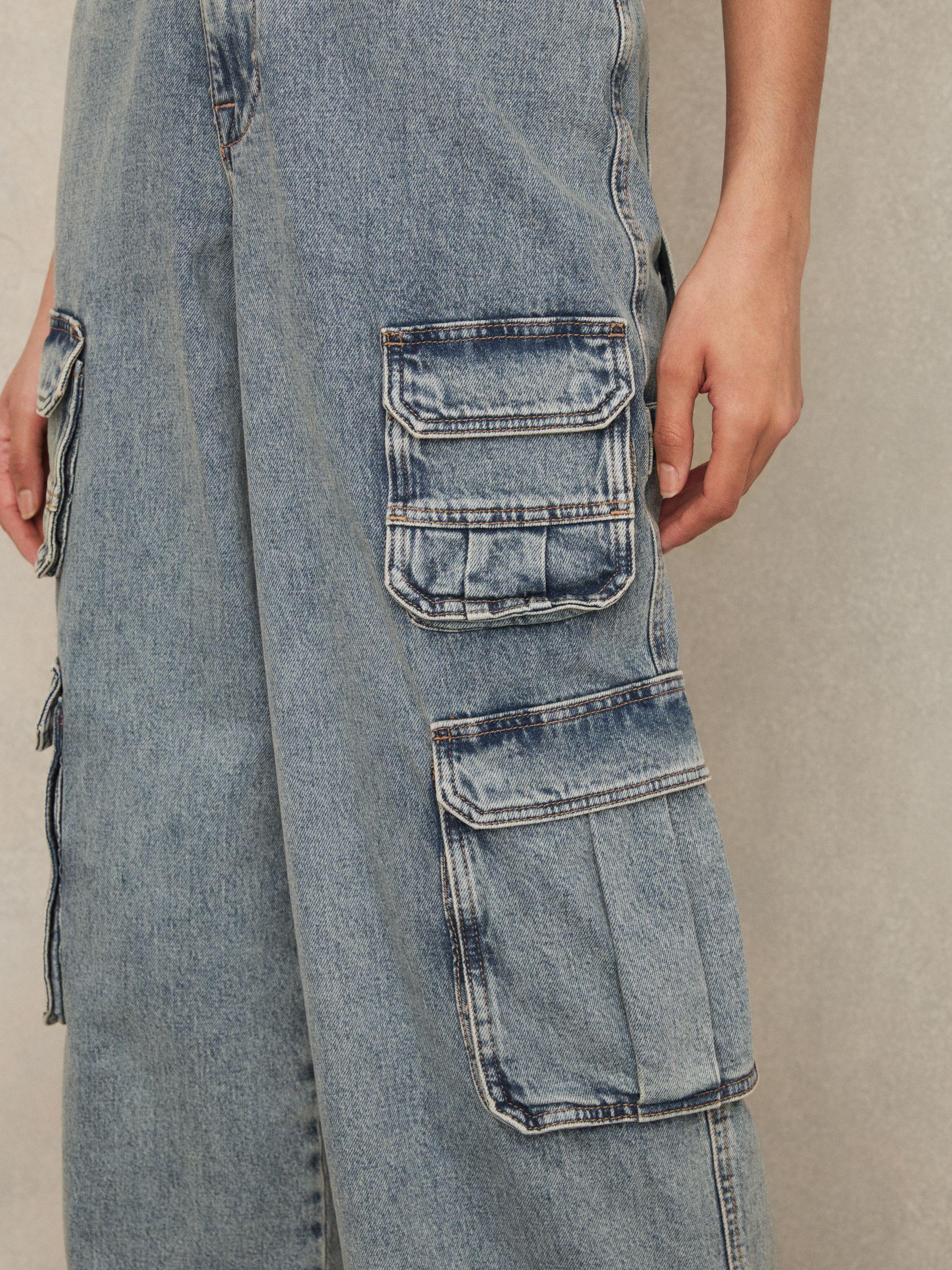 Good American Denim Cargo Jumpsuit in Indigo Product Image