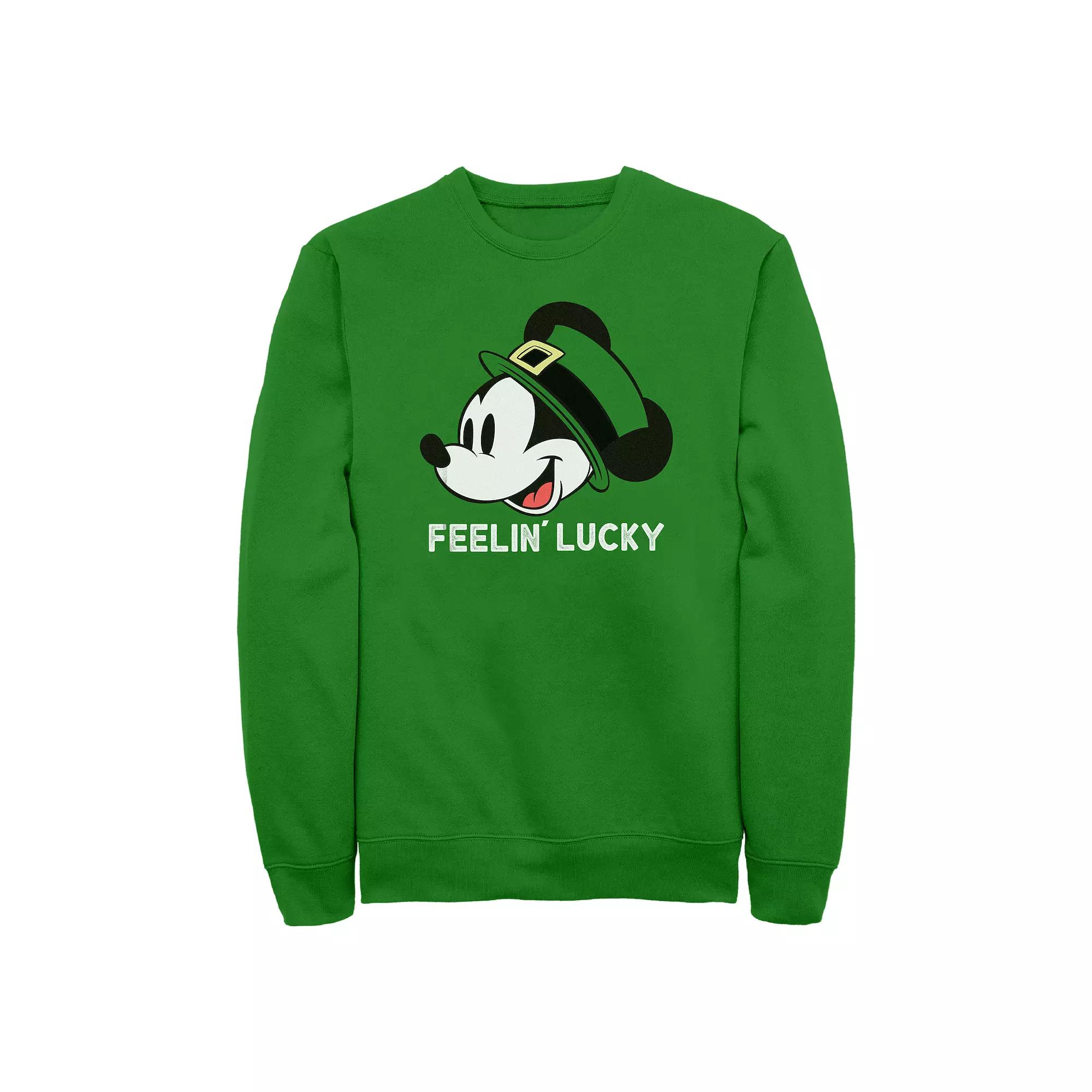 Disney's Mickey Mouse Feelin' Lucky Men's Graphic Fleece, Size: XL, Kelly Product Image