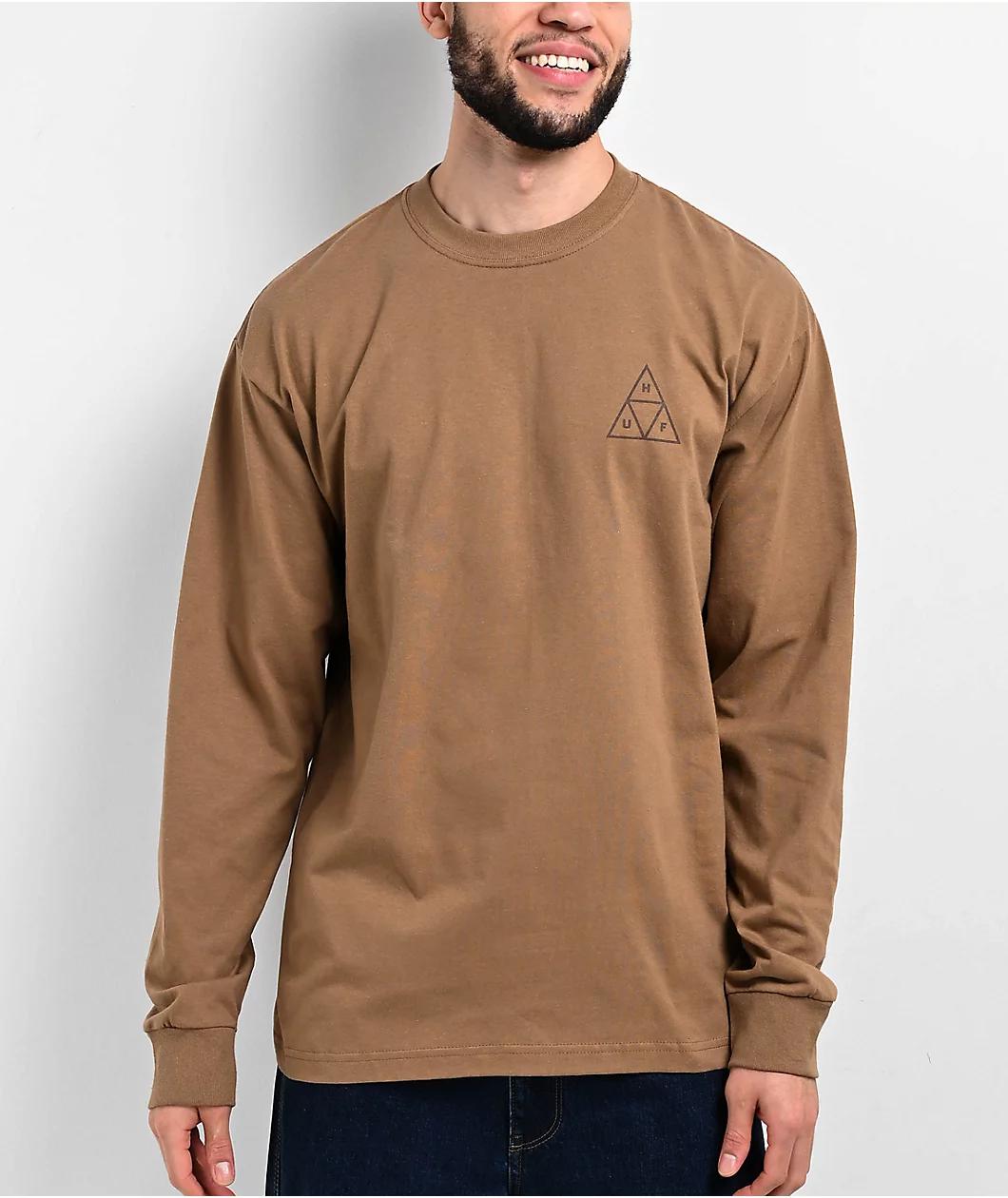 HUF Set Triple Triangle Brown Long Sleeve T-Shirt Product Image