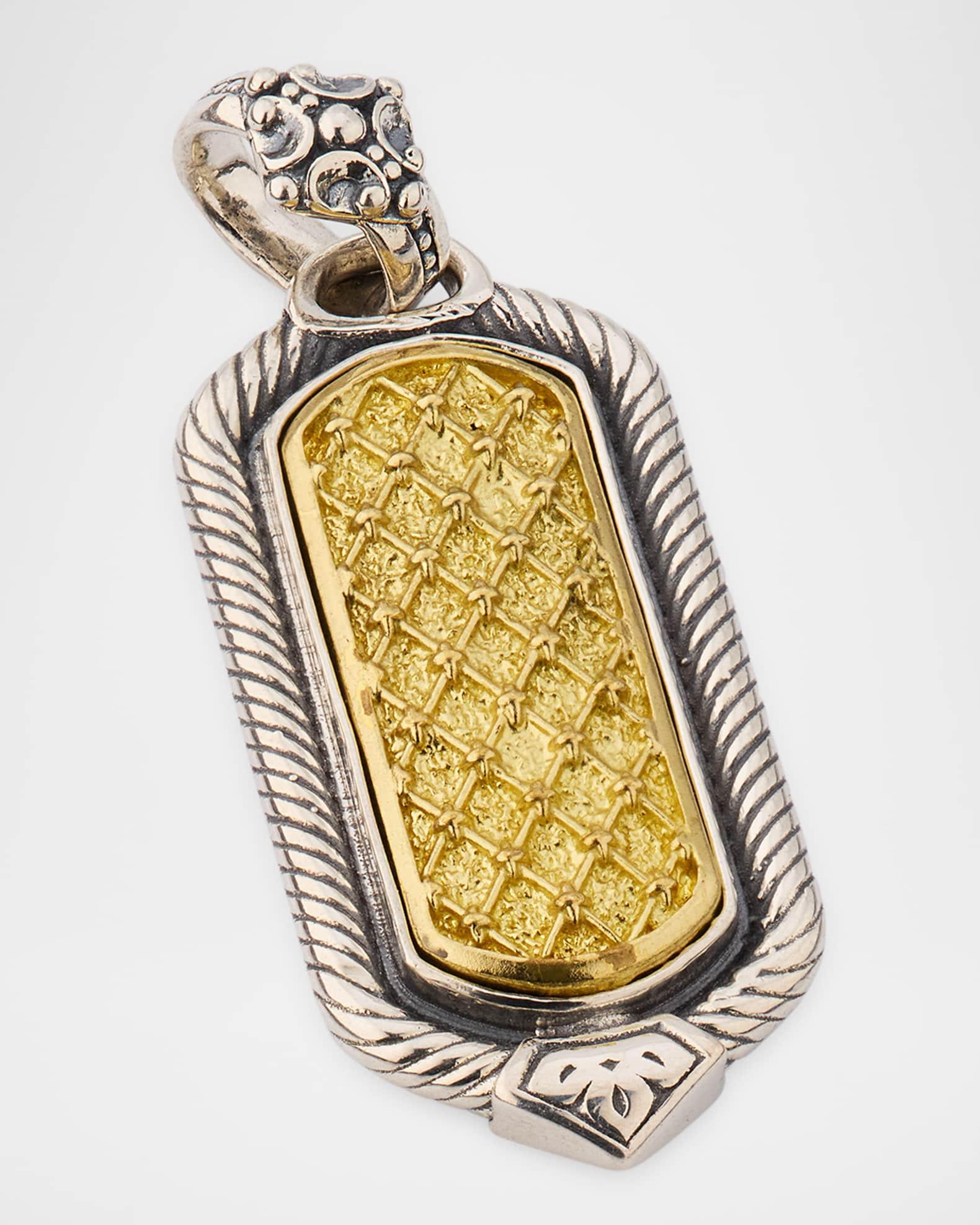 Mens Kavos Sterling Silver and Bronze Pendant Product Image