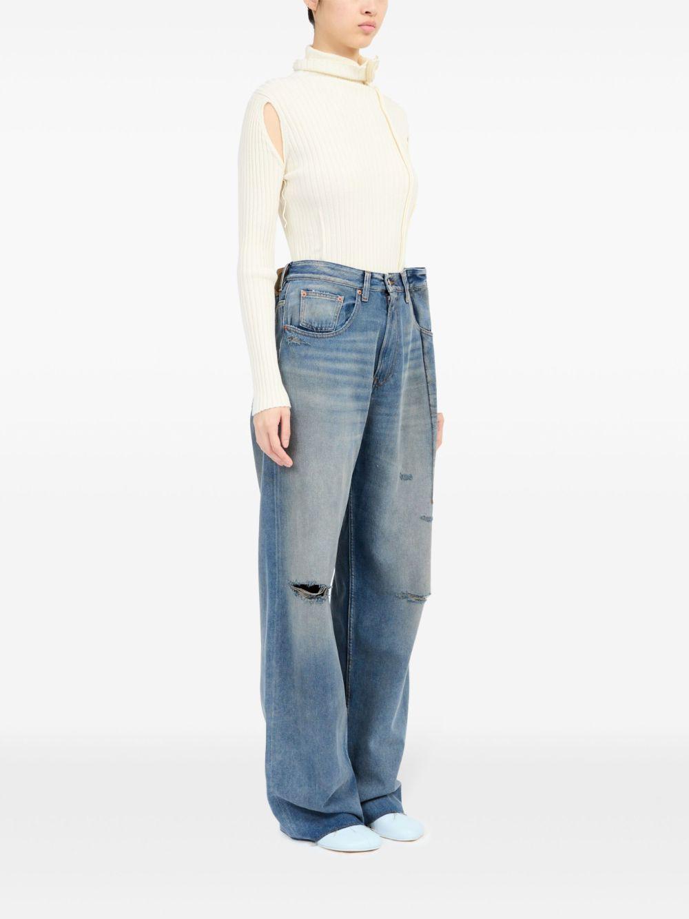 pleated bootcut jeans  Product Image