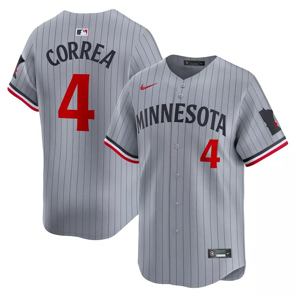 Men's Nike Carlos Correa Gray Minnesota Twins Road Limited Player Jersey, Size: Small, Grey Product Image