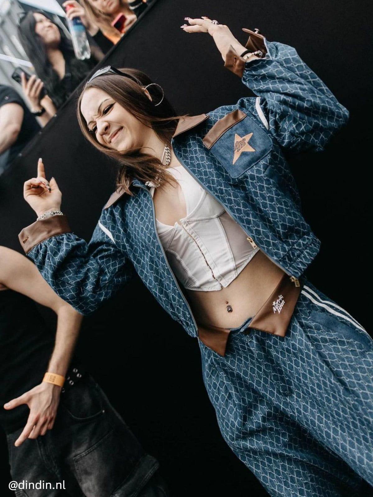 Aelfric Eden Vintage Denim Jacquard Skirt Female Product Image