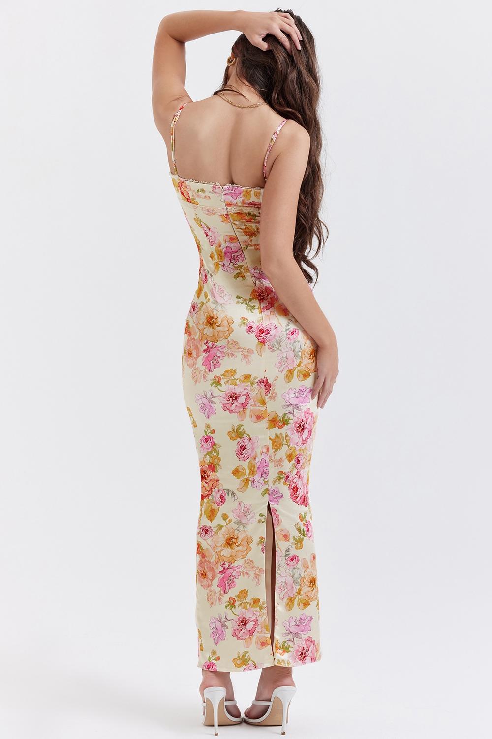 Josefina  ivory floral maxi dress - sale Product Image